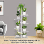 2-SOGA 7 Tier 8 Pots White Metal Plant Rack Flowerpot Storage Display Stand Holder Home Garden Decor