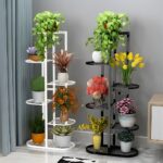 5-SOGA 7 Tier 8 Pots White Metal Plant Rack Flowerpot Storage Display Stand Holder Home Garden Decor