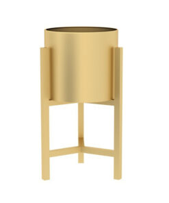 1-SOGA 45CM Gold Metal Plant Stand with Flower Pot Holder Corner Shelving Rack Indoor Display