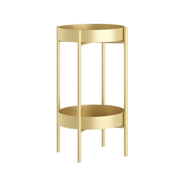 1-SOGA 2 Layer 50cm Gold Metal Plant Stand Flower Pot Holder Corner Shelving Rack Indoor Display