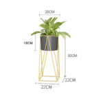 2-SOGA 4X 50cm Gold Metal Plant Stand with Black Flower Pot Holder Corner Shelving Rack Indoor Display