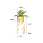 2-SOGA 50cm Gold Metal Plant Stand with Gold Flower Pot Holder Corner Shelving Rack Indoor Display