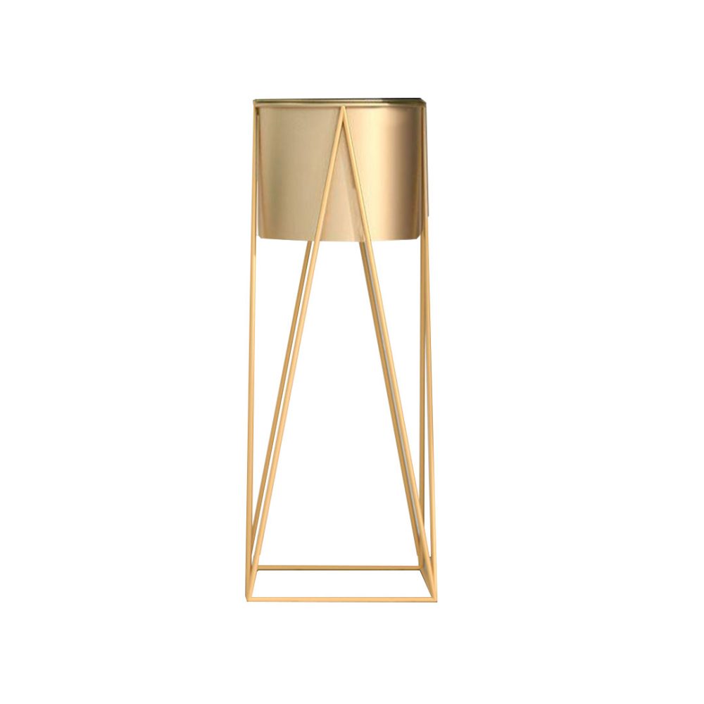 1-SOGA 50cm Gold Metal Plant Stand with Gold Flower Pot Holder Corner Shelving Rack Indoor Display
