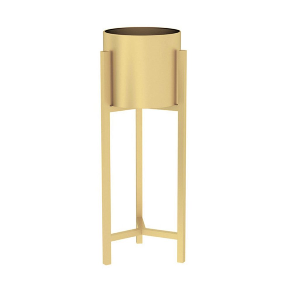 1-SOGA 60cm Gold Metal Plant Stand with Flower Pot Holder Corner Shelving Rack Indoor Display