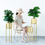 7-SOGA 4X 60cm Gold Metal Plant Stand with Flower Pot Holder Corner Shelving Rack Indoor Display