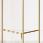 5-SOGA 2 Layer 60cm Gold Metal Plant Stand with Pink Flower Pot Holder Corner Shelving Rack Indoor Display