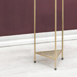 5-SOGA 2X 2 Layer 65cm Gold Metal Plant Stand with Blue Flower Pot Holder Corner Shelving Rack Indoor Display