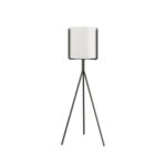 1-SOGA 70cm Tripod Flower Pot Plant Stand with White Flowerpot Holder Rack Indoor Display