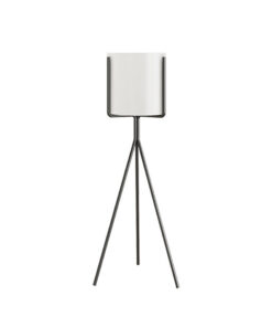 1-SOGA 70cm Tripod Flower Pot Plant Stand with White Flowerpot Holder Rack Indoor Display