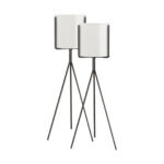 1-SOGA 2X 70cm Tripod Flower Pot Plant Stand with White Flowerpot Holder Rack Indoor Display