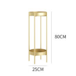 2-SOGA 2 Layer 80cm Gold Metal Plant Stand Flower Pot Holder Corner Shelving Rack Indoor Display