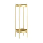 1-SOGA 2 Layer 80cm Gold Metal Plant Stand Flower Pot Holder Corner Shelving Rack Indoor Display