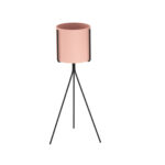 3-SOGA 80cm Tripod Flower Pot Plant Stand with Pink Flowerpot Holder Rack Indoor Display