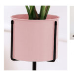 7-SOGA 80cm Tripod Flower Pot Plant Stand with Pink Flowerpot Holder Rack Indoor Display