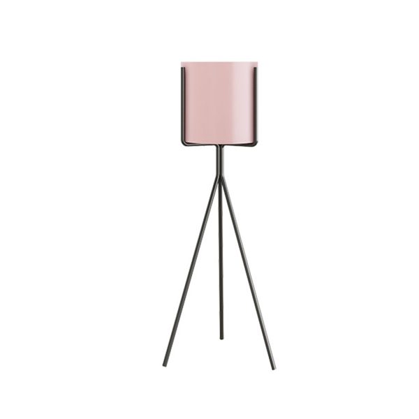 1-SOGA 80cm Tripod Flower Pot Plant Stand with Pink Flowerpot Holder Rack Indoor Display