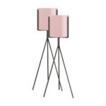 1-SOGA 2X 80cm Tripod Flower Pot Plant Stand with Pink Flowerpot Holder Rack Indoor Display