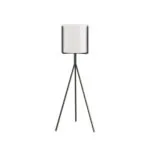 1-SOGA 80cm Tripod Flower Pot Plant Stand with White Flowerpot Holder Rack Indoor Display