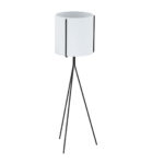 3-SOGA 80cm Tripod Flower Pot Plant Stand with White Flowerpot Holder Rack Indoor Display