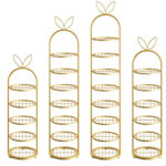 8-SOGA 6 Tier Bunny Ears Shape Gold Plated Metal Shoe Organizer Space Saving Portable Footwear Storage Shelf