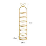 7-SOGA 7 Tier Bunny Ears Shape Gold Plated Metal Shoe Organizer Space Saving Portable Footwear Storage Shelf