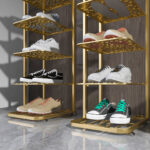 4-SOGA 2X 6 Tier Gold Plated Metal Shoe Organizer Space Saving Portable Footwear Storage ShelfSOGA 6 Tier Gold Metal Shoe Organizer