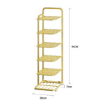 6-SOGA 2X 6 Tier Gold Plated Metal Shoe Organizer Space Saving Portable Footwear Storage ShelfSOGA 6 Tier Gold Metal Shoe Organizer