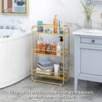 2-SOGA 3 Tier Rectangular Bathroom Shelf Multifunctional Storage Display Rack Organiser