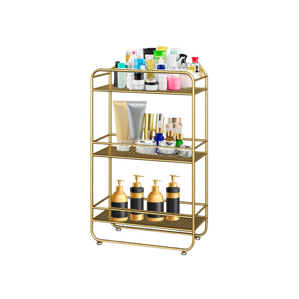 1-SOGA 3 Tier Rectangular Bathroom Shelf Multifunctional Storage Display Rack Organiser