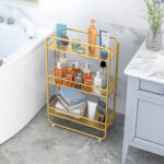 5-SOGA 3 Tier Rectangular Bathroom Shelf Multifunctional Storage Display Rack Organiser