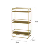 6-SOGA 3 Tier Rectangular Bathroom Shelf Multifunctional Storage Display Rack Organiser