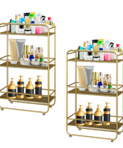1-SOGA 2X 3 Tier Rectangular Bathroom Shelf Multifunctional Storage Display Rack Organiser