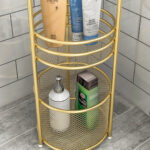 4-SOGA 2X 3 Tier Bathroom Freestanding Storage Shelf Multifunctional Display Rack Organiser with Basket