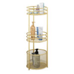 6-SOGA 2X 3 Tier Bathroom Freestanding Storage Shelf Multifunctional Display Rack Organiser with Basket