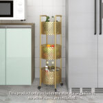 2-SOGA 2X 3 Tier Bathroom Shelf Multifunctional Storage Display Rack Organiser with wheels