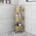 3-SOGA 2X 3 Tier Bathroom Shelf Multifunctional Storage Display Rack Organiser with wheels