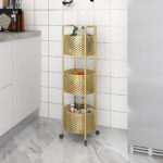 4-SOGA 2X 3 Tier Bathroom Shelf Multifunctional Storage Display Rack Organiser with wheels