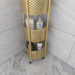 5-SOGA 2X 3 Tier Bathroom Shelf Multifunctional Storage Display Rack Organiser with wheels