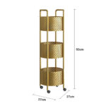 7-SOGA 2X 3 Tier Bathroom Shelf Multifunctional Storage Display Rack Organiser with wheels
