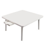 1-SOGA White Portable Floor Table Small Square Space-Saving Mini Desk Home Decor