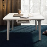 5-SOGA White Portable Floor Table Small Square Space-Saving Mini Desk Home Decor