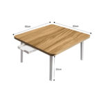 4-SOGA Wood-Colored Portable Floor Table Small Square Space-Saving Mini Desk Home Decor