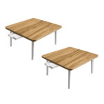 1-SOGA 2X Wood-Colored Portable Floor Table Small Square Space-Saving Mini Desk Home Decor