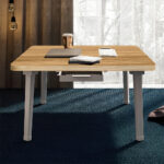 5-SOGA 2X Wood-Colored Portable Floor Table Small Square Space-Saving Mini Desk Home Decor
