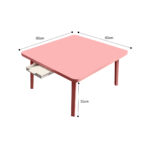4-SOGA Pink Portable Floor Table Small Square Space-Saving Mini Desk Home Decor