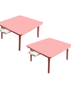 1-SOGA 2X Pink Portable Floor Table Small Square Space-Saving Mini Desk Home Decor