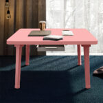 5-SOGA 2X Pink Portable Floor Table Small Square Space-Saving Mini Desk Home Decor