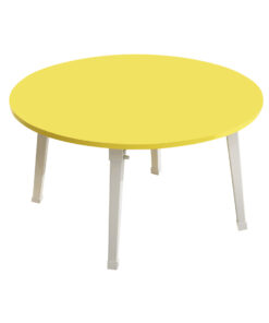 1-SOGA Yellow Portable Floor Table Small Round Space-Saving Mini Desk Home Decor