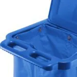 4-SOGA 3 Tier Multifunction Janitor Cleaning Waste Cart Trolley and Waterproof Bag with Lid Blue