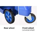 5-SOGA 3 Tier Multifunction Janitor Cleaning Waste Cart Trolley and Waterproof Bag with Lid Blue