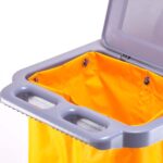 4-SOGA 3 Tier Multifunction Janitor Cleaning Waste Cart Trolley and Waterproof Bag with Lid